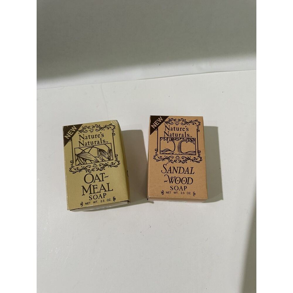 2 Vintage Nature's Naturals Soap Bars 2.5 0z/ea Sandalwood & Oatmeal New In Box